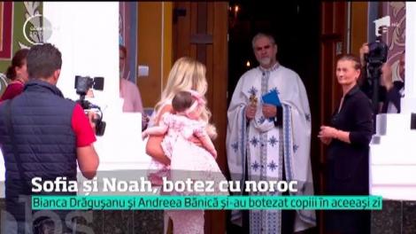 Bianca Drăgușanu și Andreea Bănică și-au botezat copiii în aceeași zi