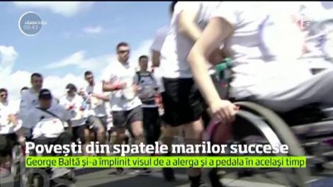Povești din spatele marilor succese! George Baltă, maratonistul din scaunul cu rotile, și-a împlinit visul de a alerga și a pedala în același timp