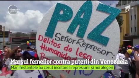 Marșul femeilor contra puterii din Venezuela! Manifestantele au cerut încetarea represiunii și noi alegeri