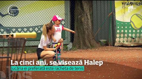Alexandra Jalbă, în vârstă de cinci ani, muncește din greu să devină tenismenă de succes