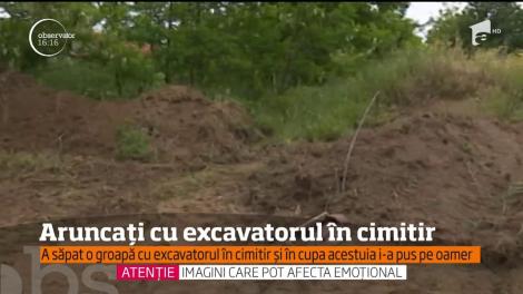 Doi bătrâni morți au fost îngropați cu excavatorul, la miezul nopții, fără slujbă, din ordinul primarului. Atenție, informaţii care vă pot afecta emoţional!