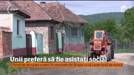 Reprezentanţii unei firme de recrutare caută forță de muncă în comuna Apaţa din Braşov, dar localnicii nu sunt interesați să muncească