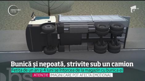 Bunica și nepoata de un an, strivite sub un camion de 40 de tone