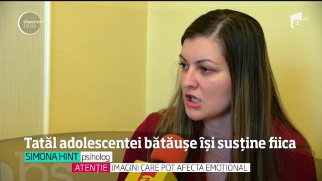 Tatăl uneia dintre cele trei adolescente bătăuşe îşi susţine fiica