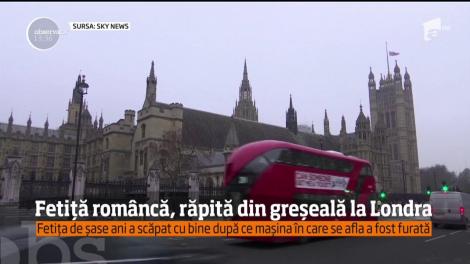 O fetiţă româncă de 6 ani, din Londra, a fost găsită la câteva ore după ce a dispărut într-o maşină furată