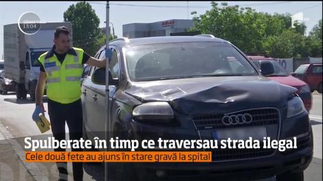 Imagini dureroase şi în Capitală. Două copile de 10 şi 13 ani au fost spulberate pe şosea