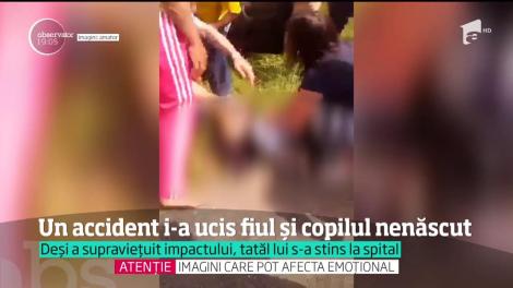 Scene cumplite pe o şosea din Satu Mare. Un tată şi băieţelul lui de nici doi au murit, iar mama, însărcinată, este în stare gravă la spital