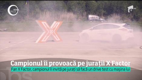 Simone Tempestini, juniorul minune al automobilismului autohton, provocare pentru jurații X Factor. Tânărul a improvizat de dragul lor