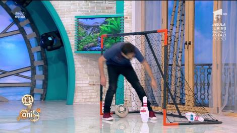 Provocare uriașă la „Neatza”! Rudi Verkempinck, antrenorul secund al naţionalei, fotbal cu popice chiar în platoul emisiunii!