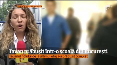 Travan prăbușit într-o școală din București. Doar o minune a făcut ca nimeni să nu fie prins sub dărâmături