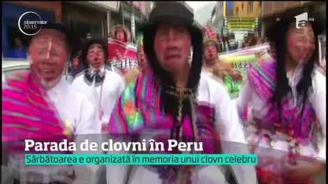 Paradă colorată în capitala statului Peru! Sute de oameni au luat parte la ziua dedicată clovnilor