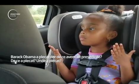 ”Eu am votat pentru pizza la școală!” O fetiţă din SUA, vedetă pe internet, după ce şi-a exprimat revolta faţă de faptul că Barack Obama nu mai este preşedinte