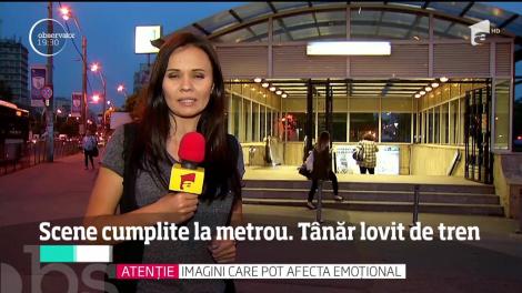 Momente şocante în metroul din Bucureşti. Un tânăr a fost grav rănit, după ce a fost lovit în plin de un tren