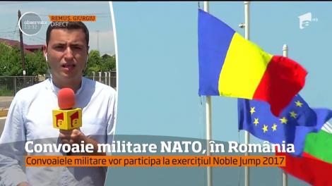 Opt convoaie de tehnică militară NATO intră pe teritoriul României