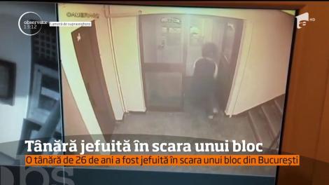 Scene incredibile în scara unui bloc din Capitală. O tânără a fost jefuită de doi indivizi care aveau feţele acoperite cu căști de motociclişti