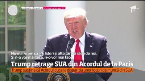 Criză la nivel mondial? Preşedintele Donald Trump retrage Statele Unite din Acordul de la Paris