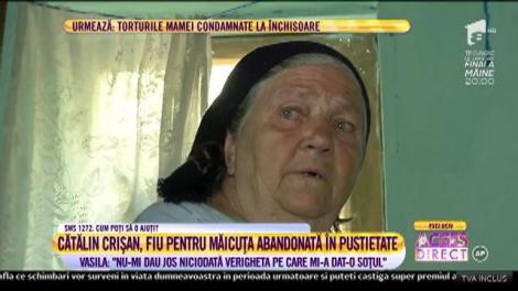 Cătălin Crișan, fiu, timp de o zi, pentru bunica Vasila, abandonată în pustietate de rude: "Nu îmi dau jos niciodată verigheta pe care mi-a dat-o soțul"