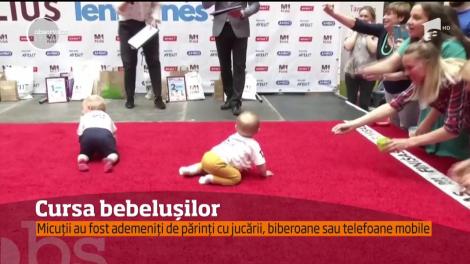 De Ziua Internaţională a Copilului, zeci de bebeluşi din Lituania s-au întrecut într-o cursă decisivă pentru câştigarea titlului de cel mai rapid bebeluş