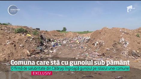O firmă de salubritate din Călărași îngroapă gunoiul pe islazul unei comune ca să scoată bani