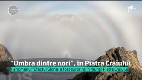 Un fenomen foarte rar a fost surprins de un turist în Munţii Piatra Craiului! O imagine fantomatică uriaşă a apărut în ceaţă!