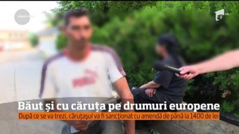 Un căruţaş a fost prins în trafic, pe un drum european. Mai era şi băut