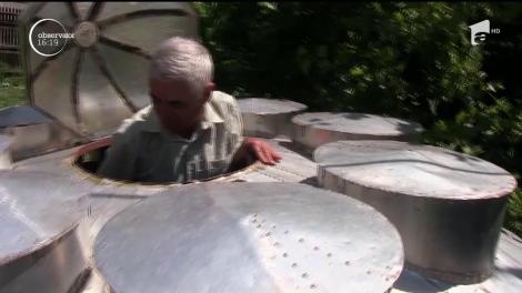 Nicolae Stăncioiu, un pensionar din comuna doljeană Perişor, a construit o farfurie zburătoare pe principiile lui Henri Coandă