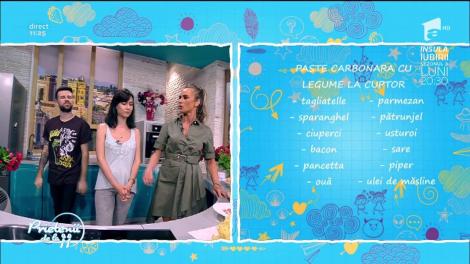 Andreea Moldovan găteşte "Paste carbonara cu legume la cuptor"