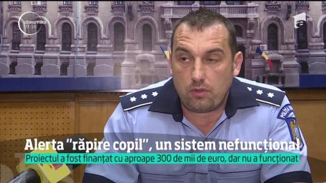 Proiectul Alertă Răpire Copil a fost implementat în 2011, dar nu a funcționat niciodată