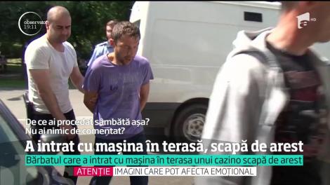 Bărbatul care a intrat cu maşina în terasa unui cazino din Satu Mare scapă de arest