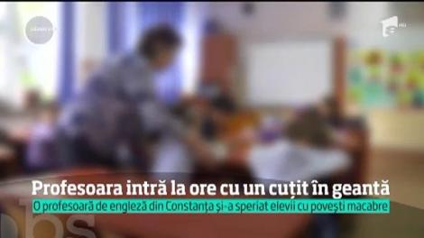 O profesoară din Constanţa îşi blesteamă elevii şi le povesteşte că are mereu cu ea un cuţit în poşetă