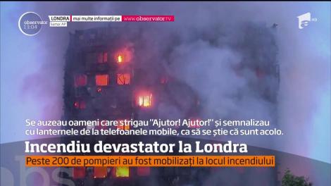 Incendiu cumplit în vestul Londrei! Un bloc cu 24 de etaje a luat foc în doar câteva secunde