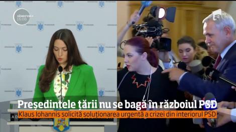 Preşedintele Klaus Iohannis nu se bagă în războiul PSD