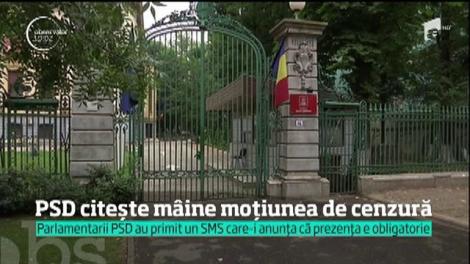 Liviu Dragnea şi-a chemat mâine oamenii în Parlament, prin SMS, să citească moţiunea de cenzură