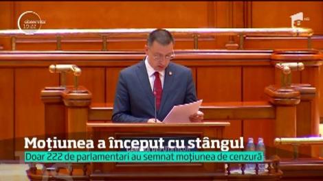222 de parlamentari au semnat moţiunea "România nu poate fi confiscată!". Guvernul Grindeanu rămâne în picioare