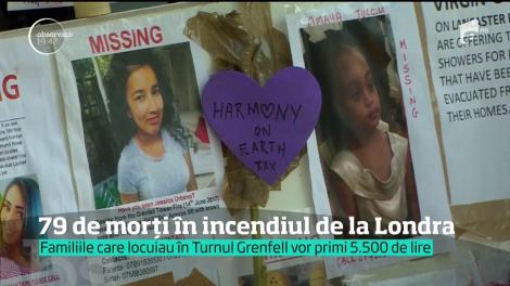 Victimele incendiului din Londra vor primi 5.500 de lire
