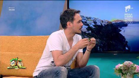 Moment de senzaţie marca "Răzvan Simion"! Matinalul ia lecţii de cântat la frunză de la un fost concurent X Factor