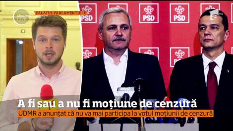 UDMR a anunţat că nu va participa la votul moţiunii de cenzură