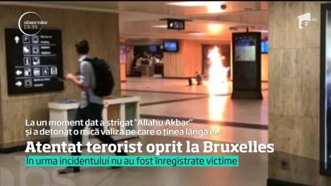 Atentat terorist oprit la Bruxelles! Un bărbat a încercat să se arunce în aer, în Gara Centrală din capitala Belgiei
