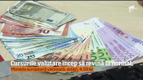 Cursurile valutare încep să revină la normal