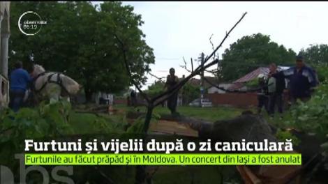 Furtuni şi vijelii după o zi caniculară. Mai multe zone din ţară au fost lovite puternic de fenomene extreme