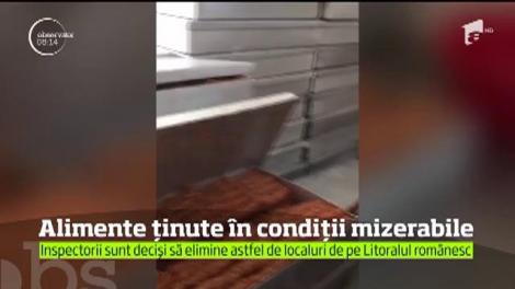 Carne cu muşte, alimente ţinute pe podea şi muştar păstrat în cutii de vopsea! Un control a scos la iveală mari nereguli în Satul de Vacanţă din Mamaia