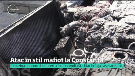 Reglare de conturi în stil mafiot la Constanţa. O limuzină a fost incendiată chiar în faţa casei proprietarului