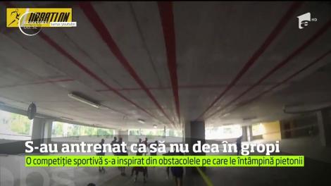 S-au antrenat să nu dea în gropi! O campanie sportivă s-a inspirat din obstacolele pe care le întâmpină pietonii