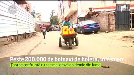 Epidemie de holeră în Yemen. Peste 200 de mii de cazuri de îmbolnăvire au fost raportate în ultimele două luni!