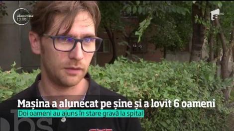 Şase oameni au fost spulberaţi într-o staţie de autobuz din Bucureşti. Una dintre victime este în comă