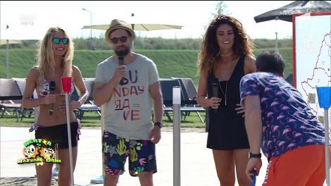 Provocare imposibilă pe nisip! Claudia Pavel nu reușește să nimerească niciun pahar