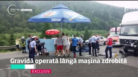 Intervenţie fără precedent pe DN1, după un accident. O gravidă aflată în stop cardio-respirator a fost operată pe şosea!
