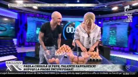 Paula Chirilă şi Pepe, talente fantastice! Juraţii de la Fantastic Show au fost nevoiţi să facă o piramidă din ouă!