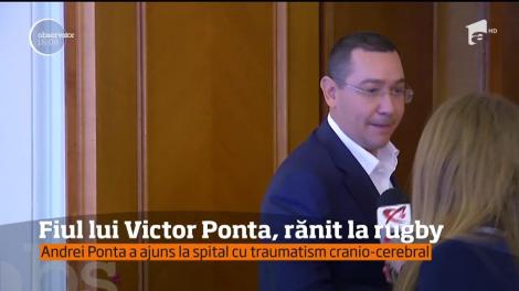 Fiul fostului premier Victor Ponta a fost accidentat în timpul unui meci de rugby
