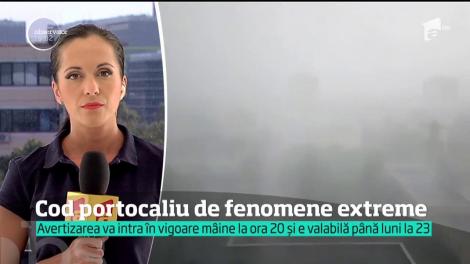 După caniculă vin furtuni! Cod portocaliu de fenomene extreme de mâine - ora 20:00 - până luni - ora 23:00
